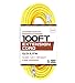 IRON FORGE CABLE 100 Foot Outdoor Extension Cord - 12/3 SJTW Heavy Duty Yellow 3 Prong Extension Cable, 15 AMP - Great for Garden and Major Appliances