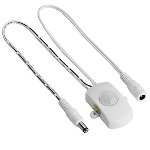 PIR Motion Sensor 5A DC 6-24V LED Mini Automatic Infrared Motion Sensor Detector for Corridors, Bathrooms, Basements, Warehouses, Garages(white)