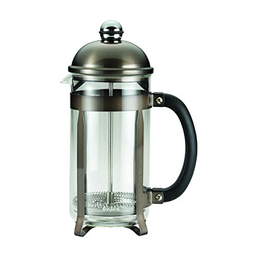 BonJour Coffee Stainless Steel French Press with Glass Carafe, 33.8-Ounce, Maximus(tm), Truffle