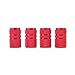 HDE Tire Valve Stem Caps Polished Aluminum Solid Color Caps For Car Truck SUV Motorcycle and other Autos Set of Four (Red)
