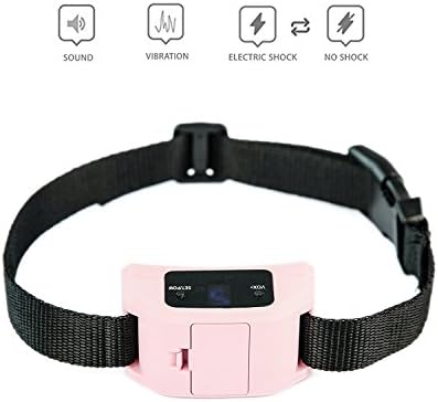 Bark Collar for Small, Medium, Large Dogs w/ 2 Automatic Dual Modes: Beep+Vibration/Shock - Anti Bark Collar w/ Humane 9 Level Sensitivity - Shock Collar to Stop/Control Dog Barking (Pink)