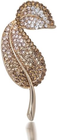 Janeo SALE ShopPure Swarovski Crystal Twisted Leaf Brooch Pin in 5 Stunning Colour Combinations: Fuchsia, Turquoise, Amethyst, Topaz and Clear. A Perfect Festive Gift for Her or an Anniversary Present. An Unusual Design, One of Our Favourite Best Sellers, Stunning.