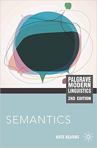 Semantics Palgrave Modern Linguistics Amazon De Kearns Kate Fremdsprachige Bucher