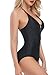 Kyson Sexy One Piece Swimsuit for Women,Deep V Lace-up Bikini Backless Bathing Suit Swimwear (M)