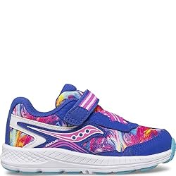 Saucony Ride 10 JR Running Shoe, BLUE/SWIRL, 5.5