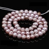 Natural Pearl Beads 100% Round Purple Freshwater Pearl Loose Beads for Jewelry Making Necklace Bracelet Charms 2 Strands 6-7mm 14.2 inches