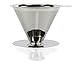 BlinkOne Pour Over Coffee Dripper: Reusable Single Cup Cone Filter Maker with Cleaning Brush