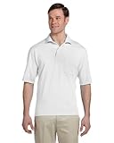 Jerzees 5.6 oz., 50/50 Jersey Pocket Polo with SpotShield, Large, WHITE