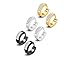 CZ Hoop Earrings,Cubic Zirconia Inlaid Stainless Steel Small Huggie Hoop Earring for Women Men Pack of 3 Pairs