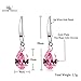 14k White Gold Plated Women Dangle Earrings 12mm Pear Shape Naked Drill Pure Brilliance Crystal Drop Earrings (Pink)