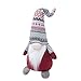 GMOEGEFT Scandinavian Christmas Gnome Plush, Swedish Tomte, Nordic Santa Gnome, Holiday Home Decoration Birthday Gift, 17 Inches (Grey Geometry Pattern Stand)