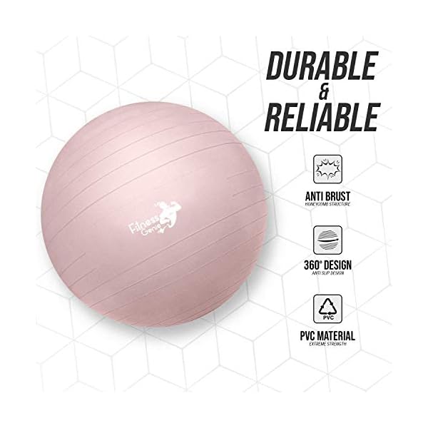 Exercise-ball-with-Air-Foot-Pump-55-75cm-Anti-Burst-Support-2200lbs-Extra-thick-Yoga-Birthing-Pregnancy-Pilates-Core-Strengthen-Fitness-Exercize-Balls-Easy-to-inflate Exercise Birthing Pregnancy ball 55-75cm - Anti-Burst Extra thick Yoga Pilates Core Strengthen Fitness Exercize Labours…