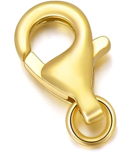 Gancho De Cadena Con Cierre De Pinza De Langosta De Lujo De Oro Amarillo Macizo De 14 Quilates, 0.472 X 0.236 In