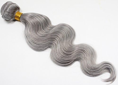 New Arrival Body Wave Hair Weft Remy Human Hair Extensions 100% Real Human Hair Silver Gray Hair Extensions (20 Inch, #Silver Gray)