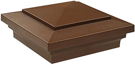 4 in. x 4 in. Black Vinyl Craftsman Post Cap 2-Pack, Brazilian Walnut