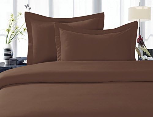 Elegance Linen 1500 Thread Count WRINKLE RESISTANT 4 pc Sheet set, Deep Pocket Up to 18" - All Size and Colors , California King Chocolate Brown