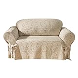 SureFit Scroll 1-Piece - Loveseat Slipcover - Champagne