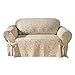 Sure Fit Scroll 1-Piece - Loveseat Slipcover  - Champagne (SF24986)