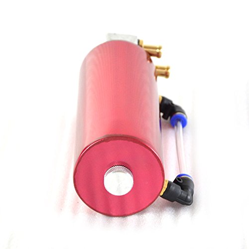 Oil Catch Tank,Universal 750ml Aluminum Round Engine Oil Breather Tank Catch Can Reservoir Kit Red