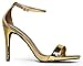 Ankle Strap High Heel - Sleek & Elegant Strappy Sandal - Formal, Dress, Wedding Shoes - High Heel – Classic Comfortable Design,Gold Shiny,8 B(M) US