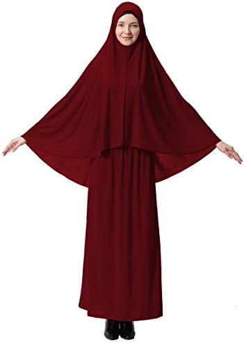 Muslim Dresses for Women Two-Piece Full Length Dress Hijab Suit Abaya Scarf Dress Robe Gown Prayer Sets