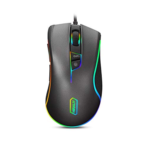 HIRALIY F300 Gaming Mouse Wired 16.8 Million Chroma RGB Color Backlit 9 Programmable Buttons 5000 DPI Optical Sensor PMW3325