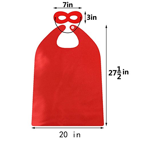 ADJOY Kids Superhero Capes and Masks 12 Sets - Birthday Party Super Hero Capes for Children