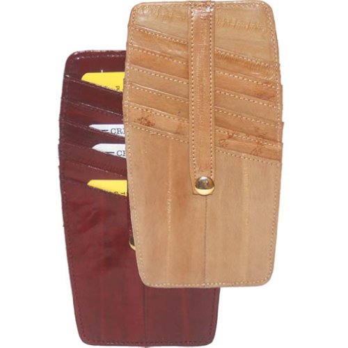 New Eel Skin Snap Two Sided Credit Card Holder BD #E531