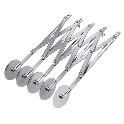 YCJX 5 Wheel Pastry Cutter Stainless Steel Expandable Pizza Slicer