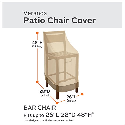 Classic Accessories 55-642-011501-4PK Veranda Patio Bar Chair/Stool Cover (4-Pack)