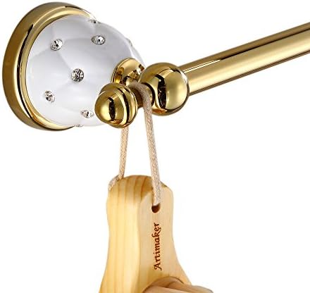 YUTU JSJ01 Antique Brass Crystal Towel Bar 23.6''L Zirconium Gold Bathroom Towel Holder Rack(Toilet Paper Holder/Towel Bar/Towel Ring/Coat Hook)