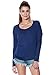 A+D Womens Thin Knit Dolman Sleeve Top W/Round Hem