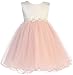 Blush Baby Girls Tulle Dress Christening Baptism Party Formal Flower Girl Dresses 6-12 Months