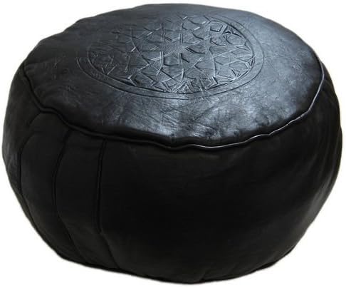 Moroccan Pouf, Pouffe, Ottoman, Poof, Color (Black)