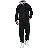 Yuyanrocks Sweatsuits for Men 2 Piece with Zipper Pockets Full Zip Hoodie Tracksuit Sets Jogging Sports Casual Sweat Suits