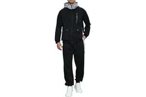 Yuyanrocks Sweatsuits for Men 2 Piece with Zipper Pockets Full Zip Hoodie Tracksuit Sets Jogging Sports Casual Sweat Suits