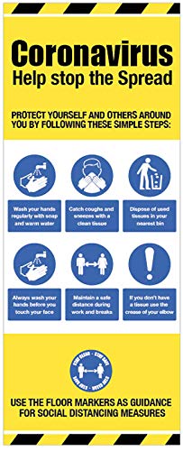 Caledonia Signs 58261 Coronavirus Help stop the spread Roller Banner in case 2000x800mm display