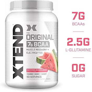 XTEND Original BCAA Powder Watermelon Explosion, Sugar Free Post Workout Muscle Recovery Drink with Amino Acids, 7g BCAAs for Men & Women, 90 Servings, 41.2 Oz