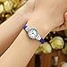 Top Plaza Kids Girls Casual Chic Simple Arabic Numeral Bangle Cuff Bracelet Analog Quartz Watch for Small Wrist,5.5 Inches,Blue