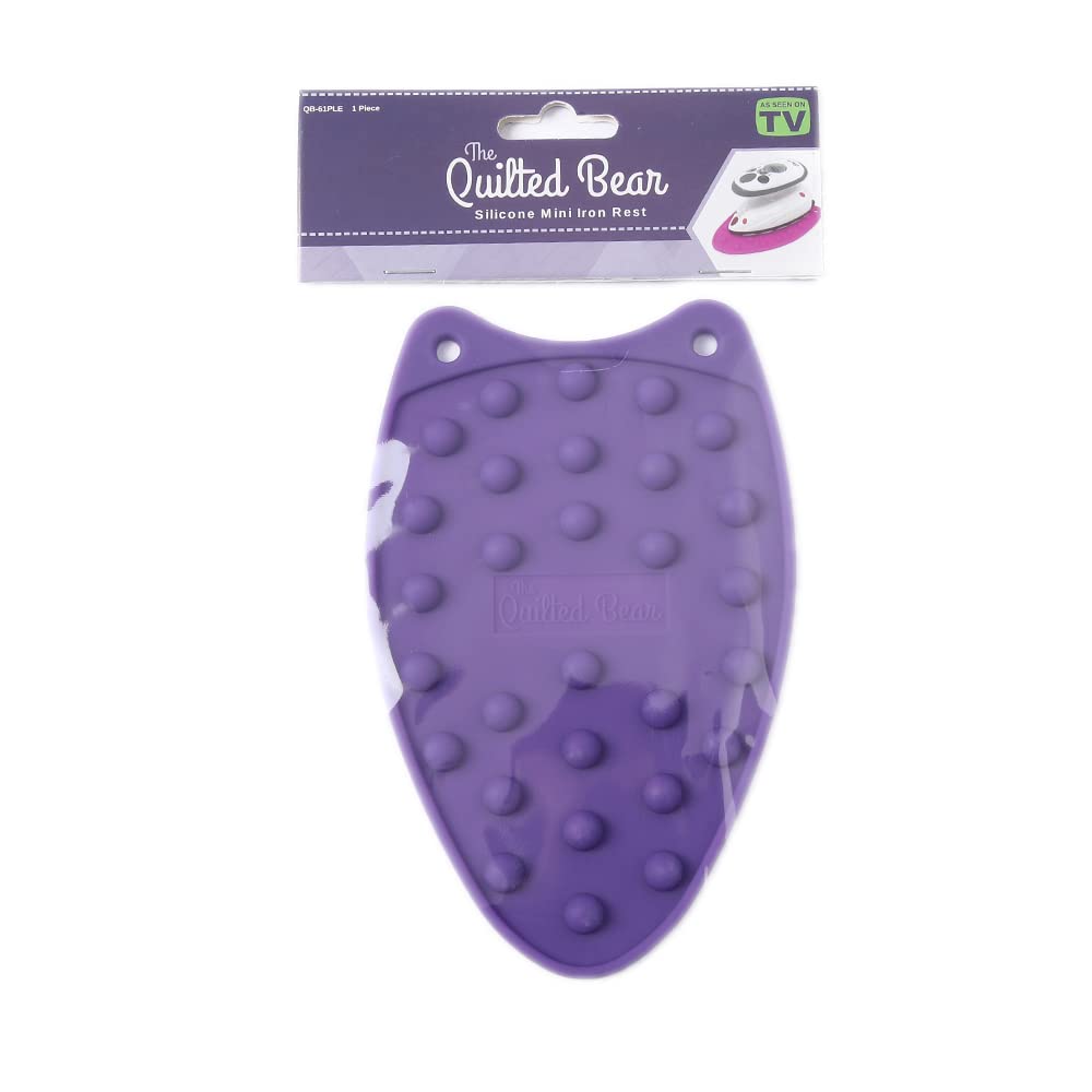 The Quilted Bear Mini Iron Rest - Silicone Heat Resistant Mat for Stress-Free Crafting, Sewing & Quilting Supplies - Durable and Protective Surface for Mini Iron (Purple)