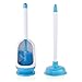 MR.SIGA Soft Bristle Toilet Brush with Holder and 1 Free Plunger