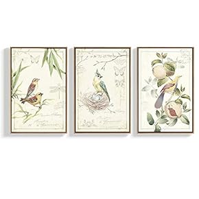 3 Piece Canvas Wall Art for Living Room, Bedroom Bird Framed Canvas Prints for Home Decoration Ready to Hang - 16"x24"x3 Panels