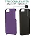 CellEver Heavy-Duty Case for iPhone 5/5s/SE (1st Gen 2016 Edition) - Dual Layer, Military Grade Protection, Elevated Screen & Camera Protection, Slim, Shockproof Non-Slip Phone Cover (Purple)