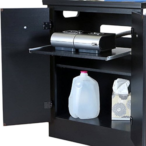 Solid Black CPAP Nightstand with Moisture Resistant Surfaces Pricepulse