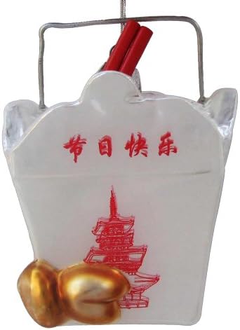 Kurt Adler 4-Inch Noble Gems Glass Chinese Food Container Ornament