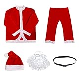 Besteamer Santa Claus Christmas Suit Costume Set For Party Cosplay Red