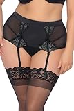 Full Figure Lace Overlay Garter Belt and G-string Set Lingerie