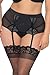 Full Figure Lace Overlay Garter Belt and G-string Set Lingerie