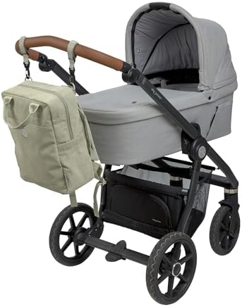 Baby Wickelrucksack Wickeltasche Rucksack mit Wickelunterlage, Kinderwagenbefestigung, Flaschenhalter nachhaltig produziert/GRE Vividal Backpack cord light khaki