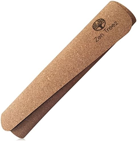 Zen Treez Cork &amp; Rubber Yoga Mat: 100% plastic-free, sustainable, antimicrobial, eco-friendly, non-slip cork yoga mat. Percent of profits go to reforestation projects in China!